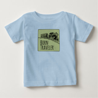 T-shirt Pour Bébé Illustration du train du voyageur né Arrière - pla