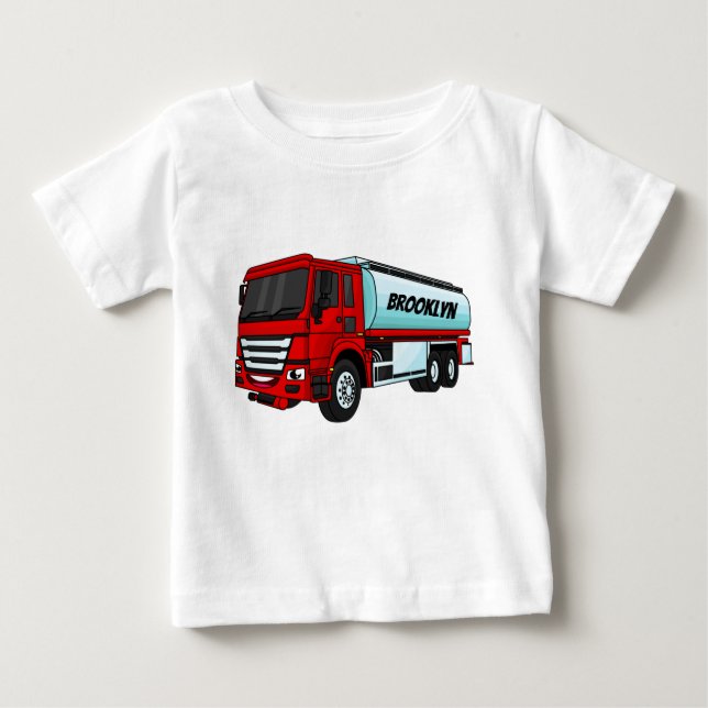 T-shirt Pour Bébé Illustration du transport de carburant par camion- (Devant)
