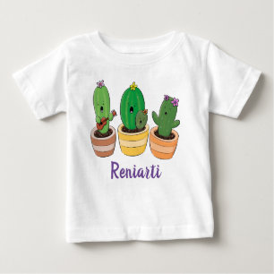 T-shirt Pour Bébé Illustration du trio de cactus à chant mignon
