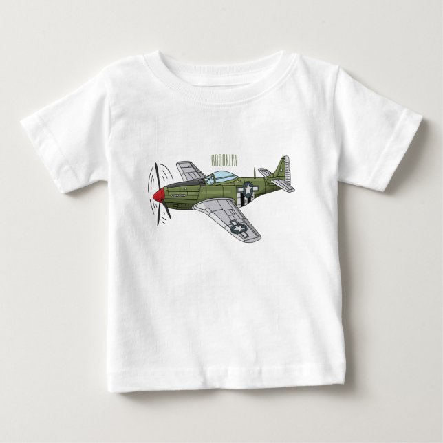 T-shirt Pour Bébé Illustration d'un avion militaire (Devant)
