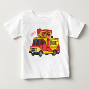 T-shirt Pour Bébé Illustration d'un camion de nourriture pour chien