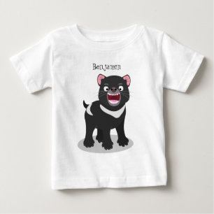 T-shirt Pour Bébé Illustration d'un diable de Tasmanie affamé