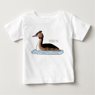 T-shirt Pour Bébé Illustration d'un grand oiseau de grèbe huppé