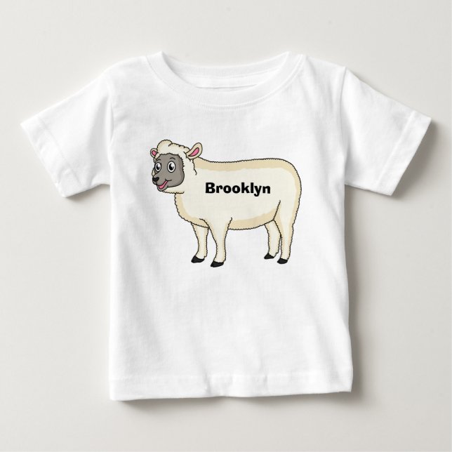 T-shirt Pour Bébé Illustration d'un mouton joyeux (Devant)