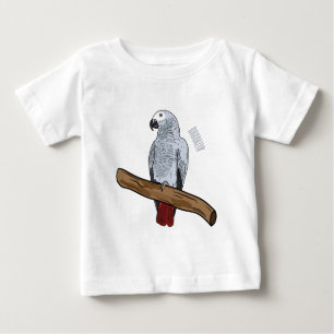 T-shirt Pour Bébé Illustration d'un perroquet gris en Afrique