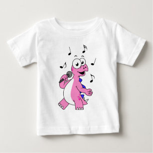 T-shirt Pour Bébé Illustration D'Un Stegosaurus Chantant.