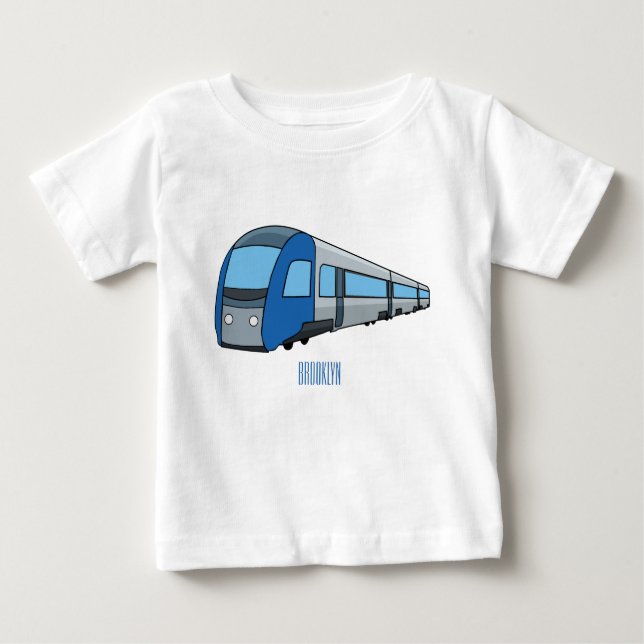 T-shirt Pour Bébé Illustration d'un train électrique (Devant)