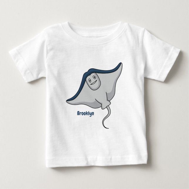 T-shirt Pour Bébé Illustration d'une caricature de poisson stingray (Devant)