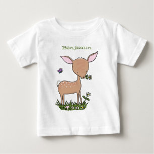 T-shirt Pour Bébé Illustration d'une jolie dessin de cerf de bébé he