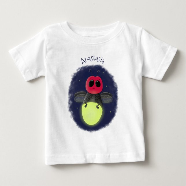 T-shirt Pour Bébé Illustration d'une luciole à éclair mignon (Devant)
