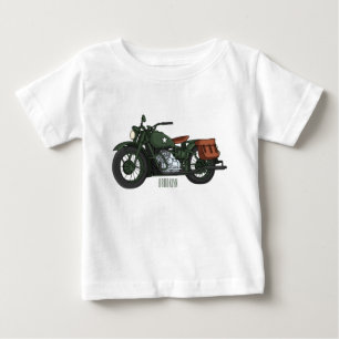 T-shirt Pour Bébé Illustration d'une moto de croiseur militaire