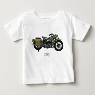 T-shirt Pour Bébé Illustration d'une moto de croiseur militaire
