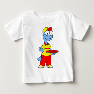 T-shirt Pour Bébé Illustration D'Une Personne Qui Livrait Le Brontos
