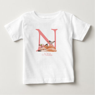 T-shirt Pour Bébé Illustration fille Parties scintillant or rose Flo