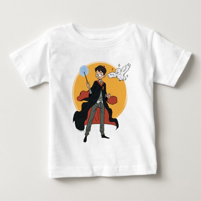 T-shirt Pour Bébé Illustration HARRY POTTER™ et Hedwig (Devant)
