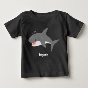 T-shirt Pour Bébé Illustration joyeuse du grand requin blanc