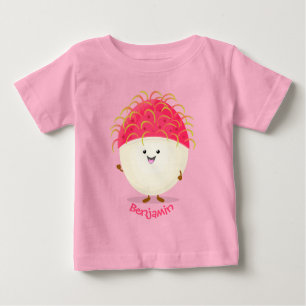 T-shirt Pour Bébé Illustration mignon du ramboutan rose