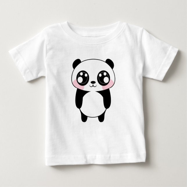 T-shirt Pour Bébé Illustration mignonne d'ours panda (Devant)