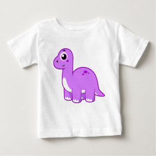 T-shirt Pour Bébé Illustration Mignonne D'Un Brontosaurus Dinosaure.