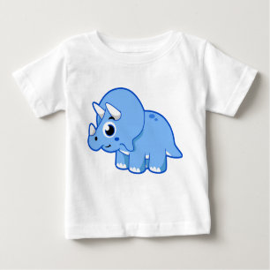 T-shirt Pour Bébé Illustration Mignonne D'Un Dinosaure Tricératops.