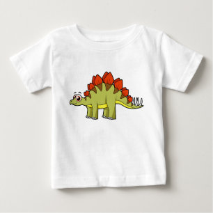 T-shirt Pour Bébé Illustration Mignonne D'Un Stegosaurus Dinosaure.