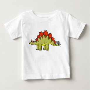 T-shirt Pour Bébé Illustration Mignonne D'Un Stegosaurus Dinosaure.