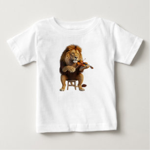 T-shirt Pour Bébé Illustration numérique de lion majestueux jouant d