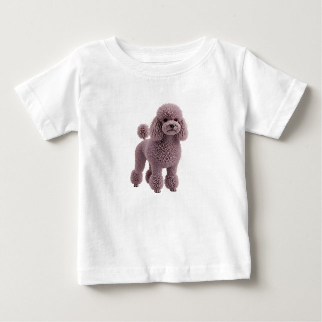T-shirt Pour Bébé Illustration numérique de Poodle Violet (Devant)
