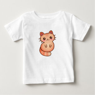 T-shirt Pour Bébé Illustration orange mignonne de chat de Kawaii