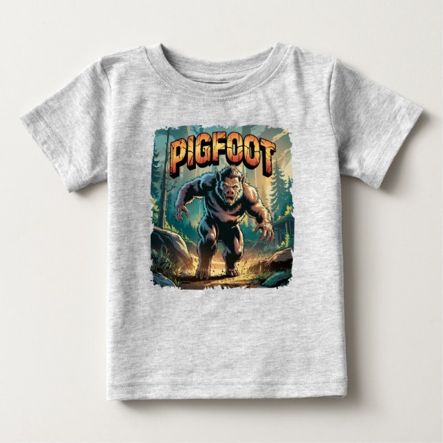 T-shirt Pour Bébé Illustration Pigfoot Combo Créature Drôle (Devant)