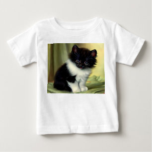 T-shirt Pour Bébé Illustration vintage de chaton smoking