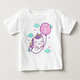T-shirt Pour Bébé I'm One Unicorn Balloon