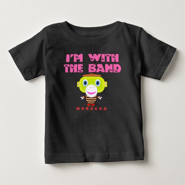 T-shirt Pour Bébé I'm With The Band-Cute Monkey-Morocko (Devant)