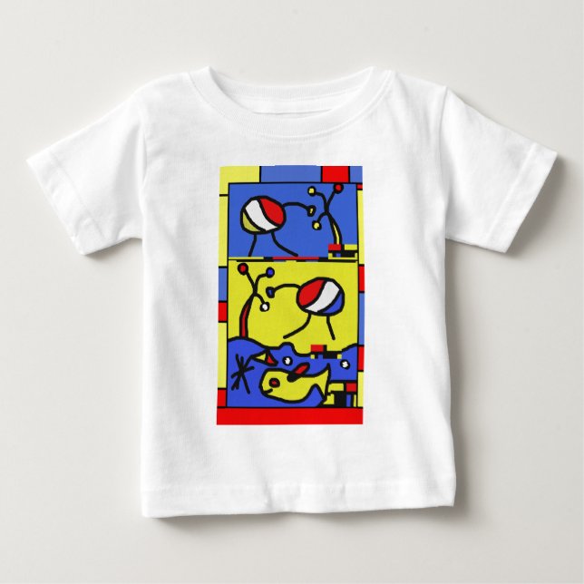 T-shirt Pour Bébé Image avec art moderne poisson (Devant)
