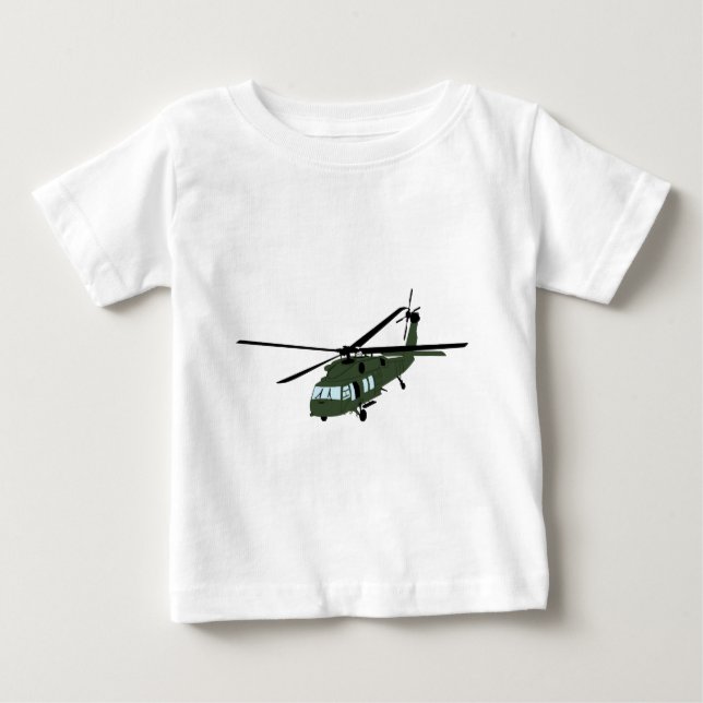 T-shirt Pour Bébé Image de l'hélicoptère Blackhawk (Devant)