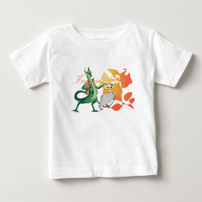 T-shirt Pour Bébé "Imagine" Peintre Dragon (Devant)