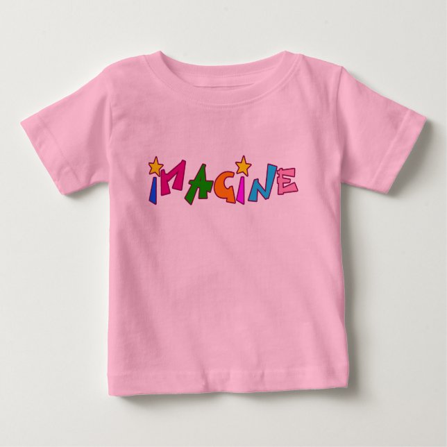 T-shirt Pour Bébé Imaginez en lettres colorées (Devant)