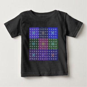 T-shirt Pour Bébé Impression À damiers bleu et violet