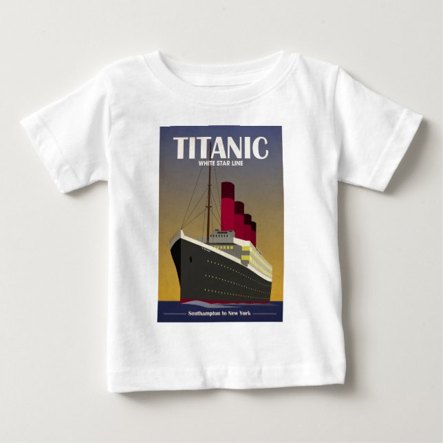 T-shirt Pour Bébé Impression Art déco Titanic Ocean Liner (Devant)
