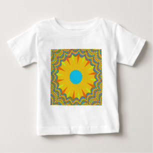 T-shirt Pour Bébé Impression Cyan et Gold Mandala Art