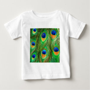 T-shirt Pour Bébé Impression de plumes de paon colorées