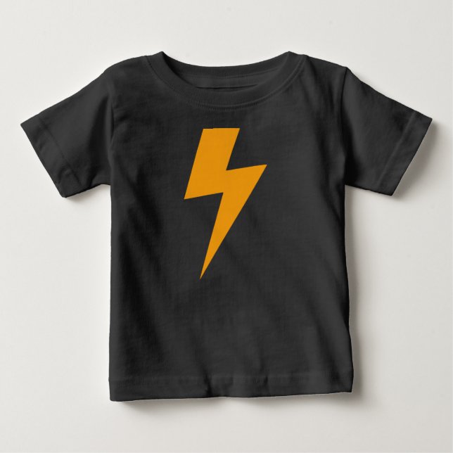 T-shirt Pour Bébé Impression Énergie Jaune Foudre (Devant)