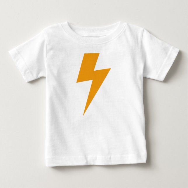 T-shirt Pour Bébé Impression Énergie Jaune Foudre (Devant)