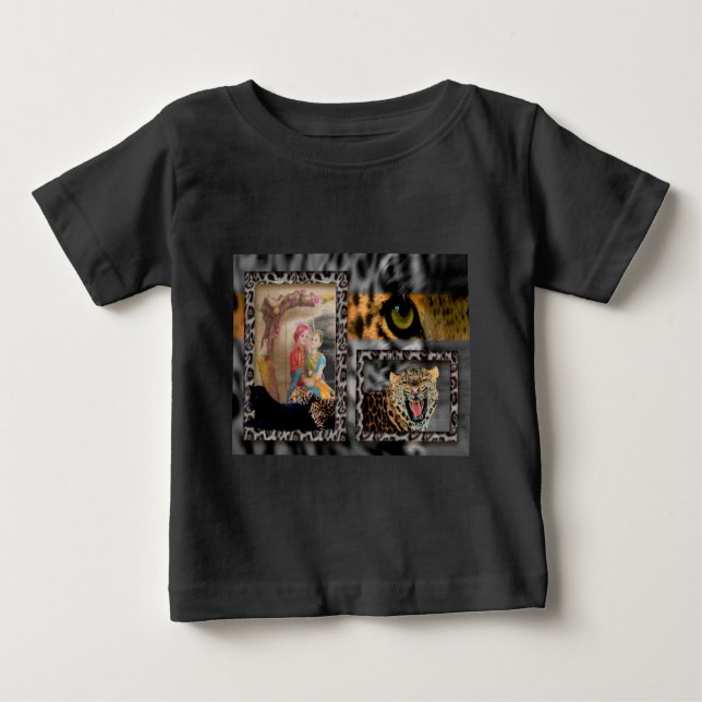 T-shirt Pour Bébé Impression Tiger & Couple Art (Devant)