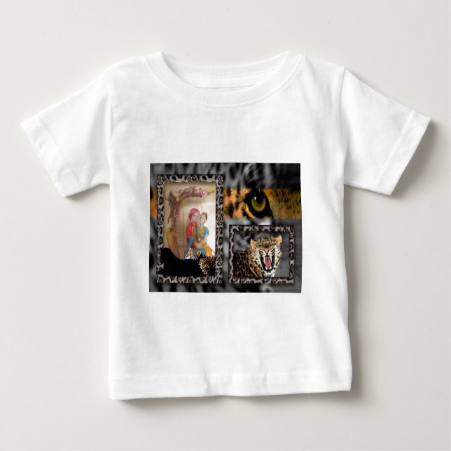T-shirt Pour Bébé Impression Tiger & Couple Art (Devant)