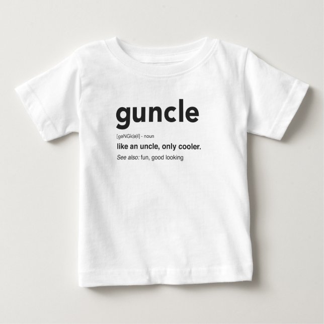 T-shirt Pour Bébé Imprimer la définition de l'oncle drôle (Devant)