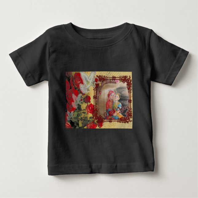 T-shirt Pour Bébé Imprimer mariage Doll Portrait Graphique (Devant)