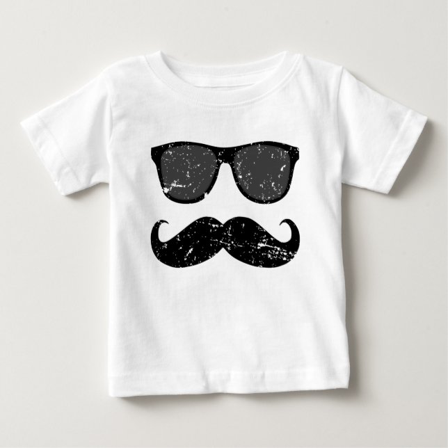 T-shirt Pour Bébé incognito - drôle de moustache et teintes cool (Devant)