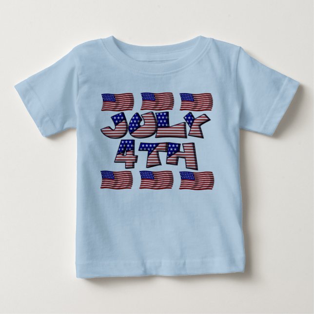 T-shirt Pour Bébé Indicateur 4 juillet (Devant)