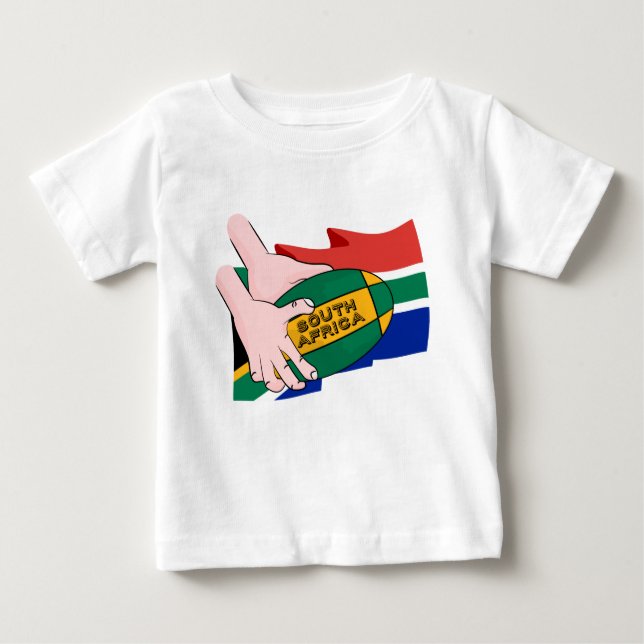 T-shirt Pour Bébé Indicateur Afrique du Sud de rugby à XV (Devant)